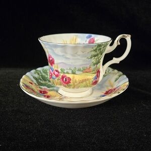 Royal Albert Country Scenes Harvest Song Teacup & Saucer Set Bone China England
